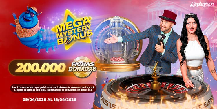 Promoción Mega Mystery Bonus por Playtech